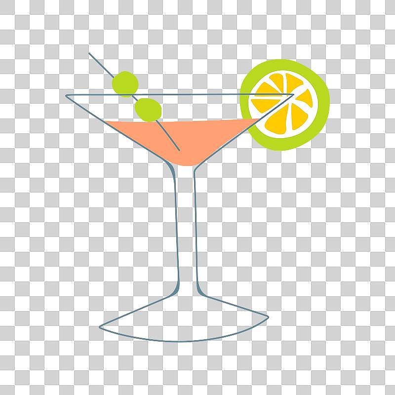 一杯马提尼在平面设计风格图片下载