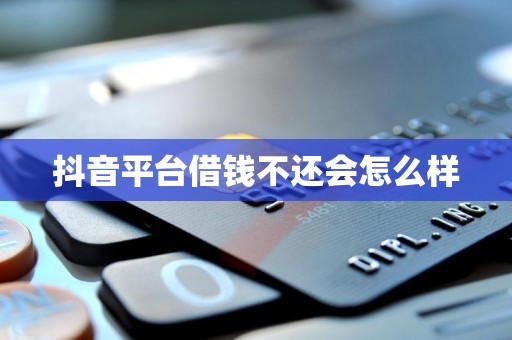 抖音平台借钱不还会怎么样