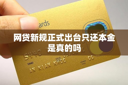 网贷新规正式出台只还本金是真的吗