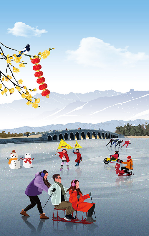 颐和园冰嬉图图片下载