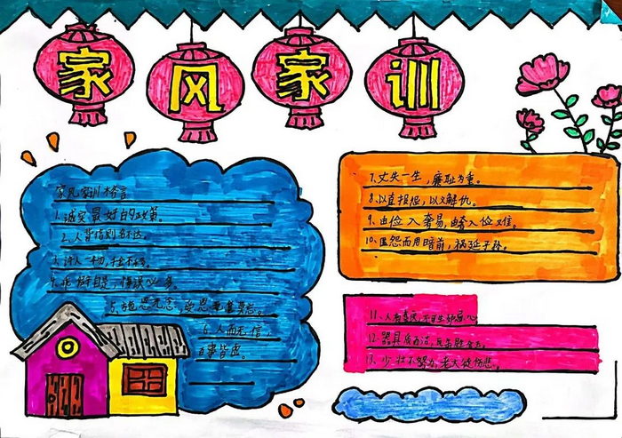 小学生的家风家训手抄报简单又漂亮图片
