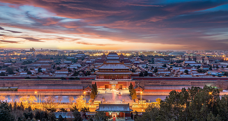 北京故宫全景日出图片下载